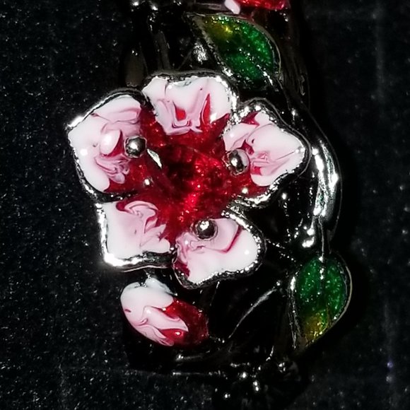 Gorgeous 925 sterling silver flower ring in black gold - size 7.5 or 9.5 - New - Picture 10 of 11